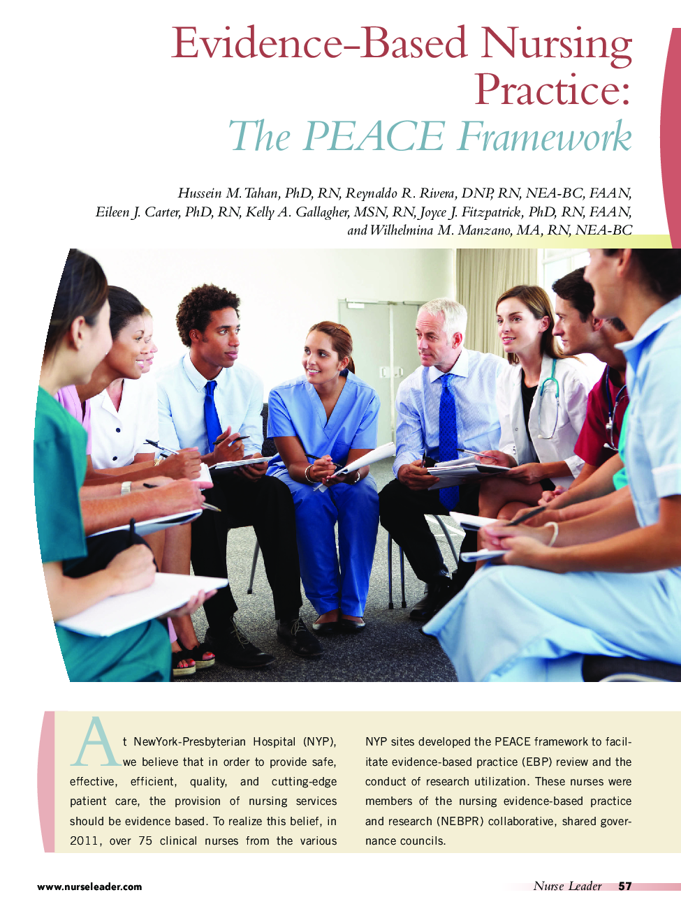 Evidence-Based Nursing Practice: The PEACE Framework