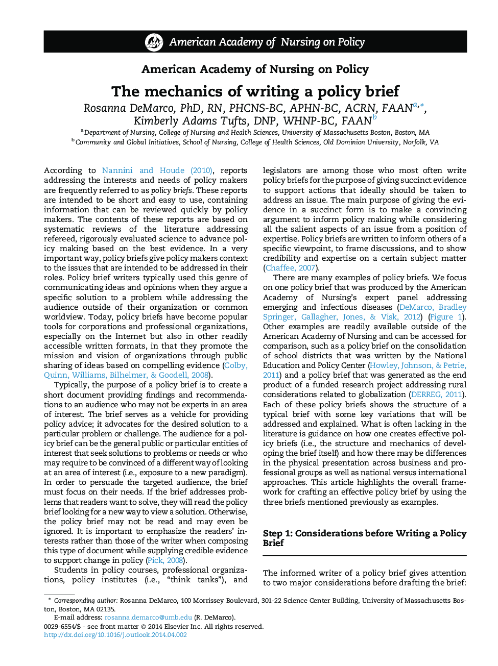 The mechanics of writing a policy brief