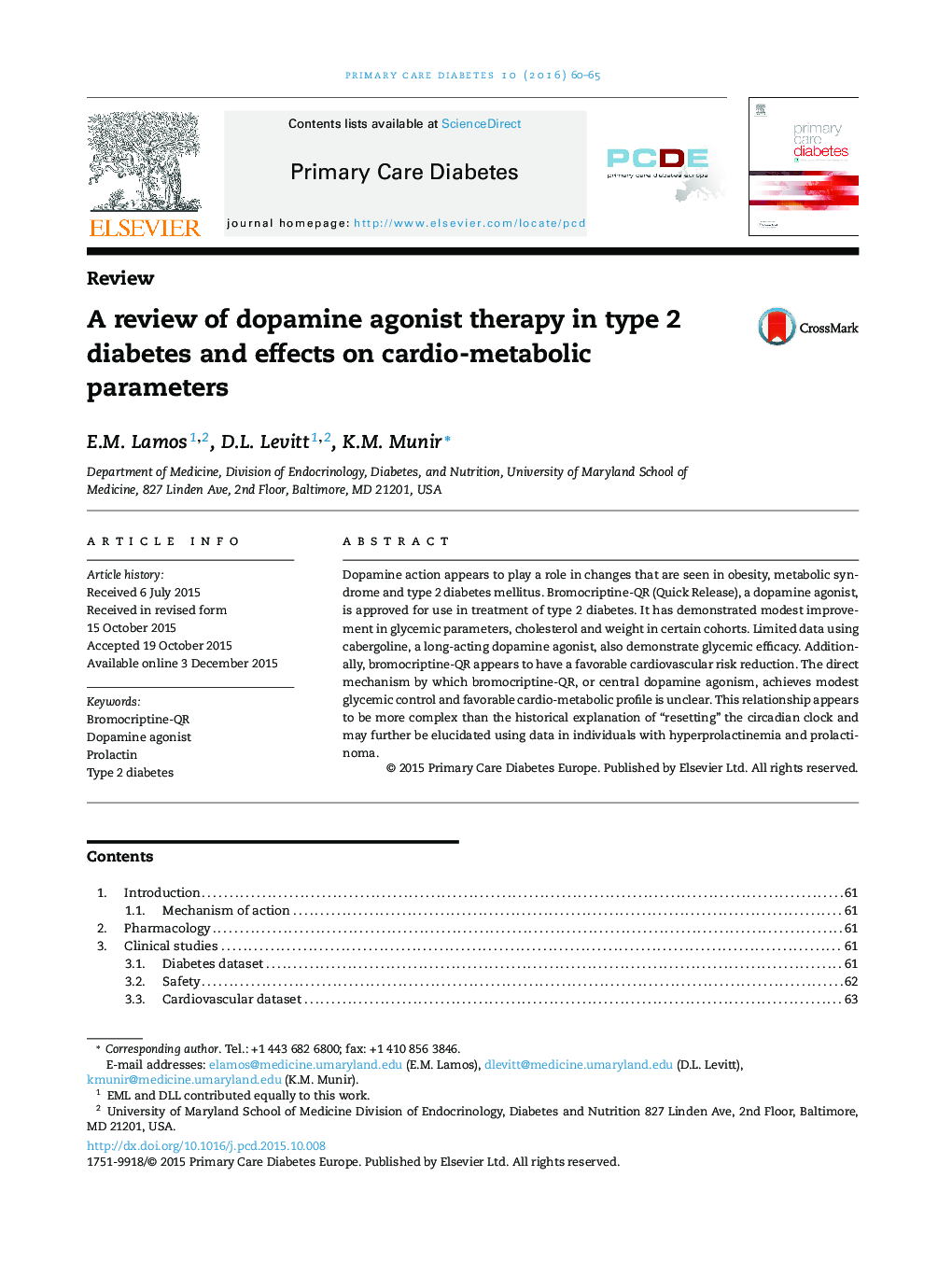 بررسی تجدید نظر در درمان آگونیست دوپامین در دیابت نوع 2 و اثرات آن بر پارامترهای متابولیک قلبی 