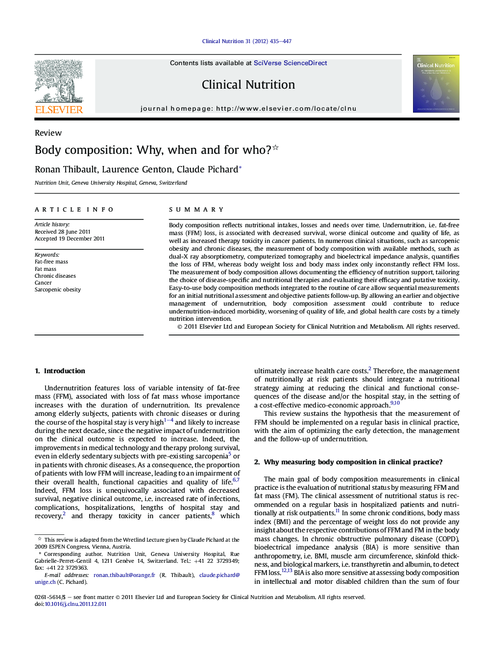 Body composition: Why, when and for who?