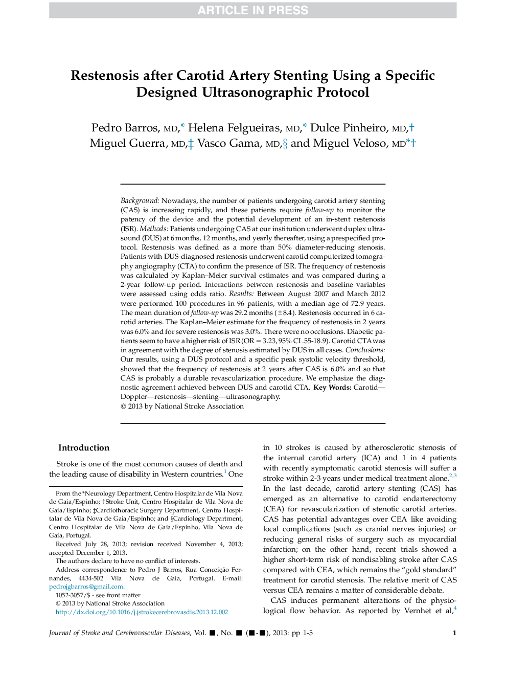 رونتوز پس از استنت گذاری شریان کاروتید با استفاده از یک پروتکل الصحرون طراحی شده خاص 