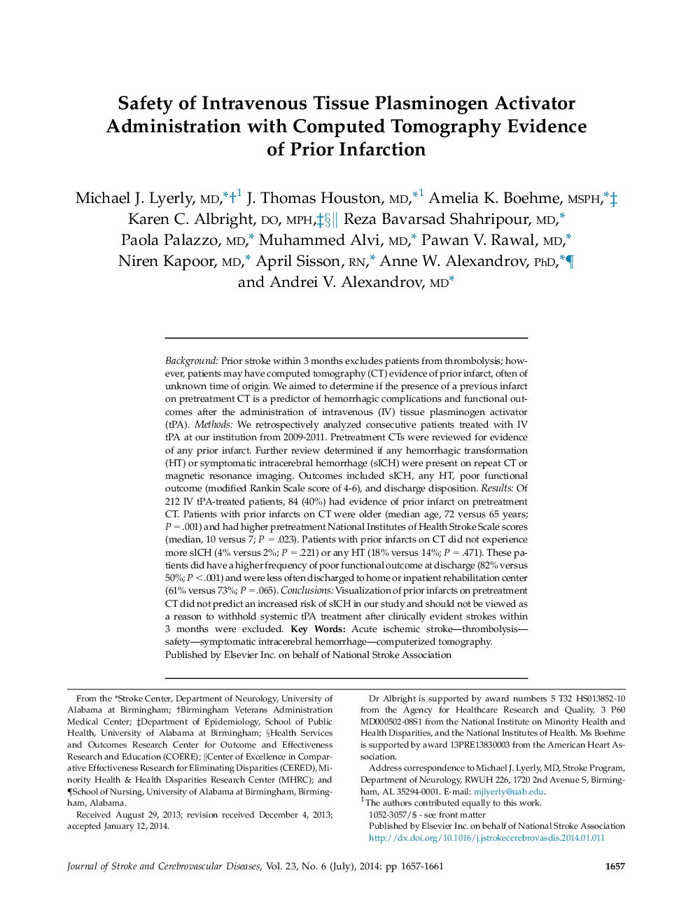مقاله اصلی ایمنی عامل فعال سازی پلاسمینوژن بافت داخل وریدی با تست های کامپیوتری شواهدی از انفارکتوس قبل 