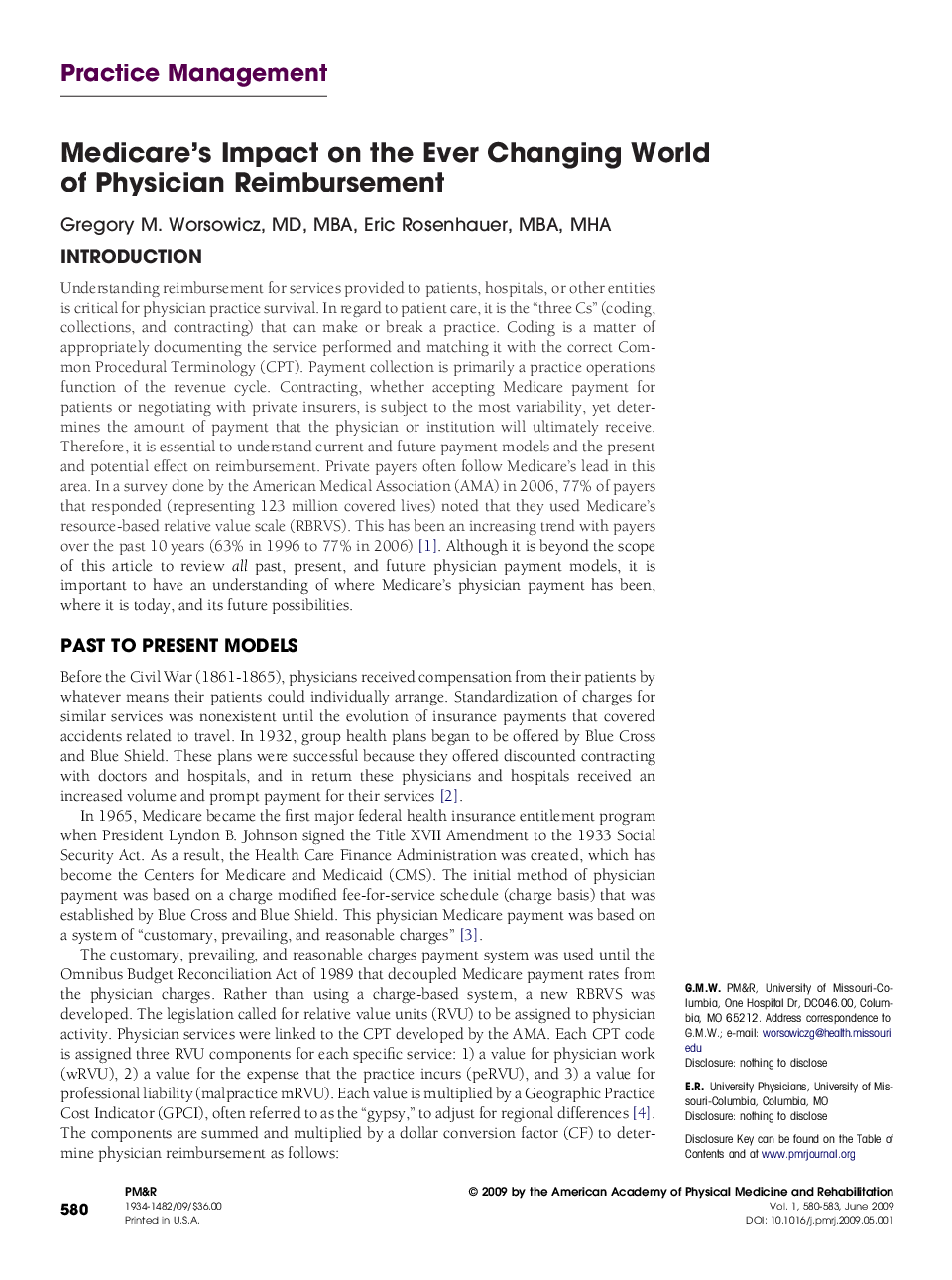 Medicare's Impact on the Ever Changing World of Physician Reimbursement