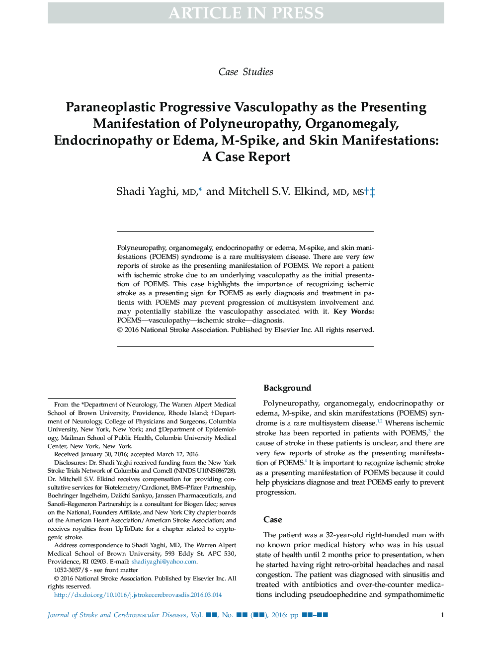 Paraneoplastic Progressive Vasculopathy as the Presenting Manifestation of Polyneuropathy, Organomegaly, Endocrinopathy or Edema, M-Spike, and Skin Manifestations: A Case Report