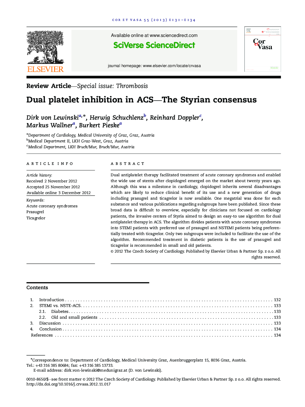 Dual platelet inhibition in ACS-The Styrian consensus