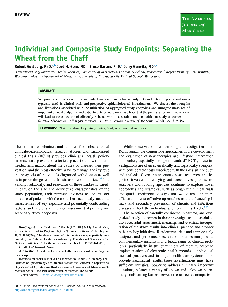 Individual and Composite Study Endpoints: Separating the Wheat from the Chaff