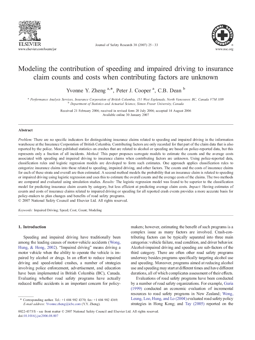 Modeling the contribution of speeding and impaired driving to insurance claim counts and costs when contributing factors are unknown