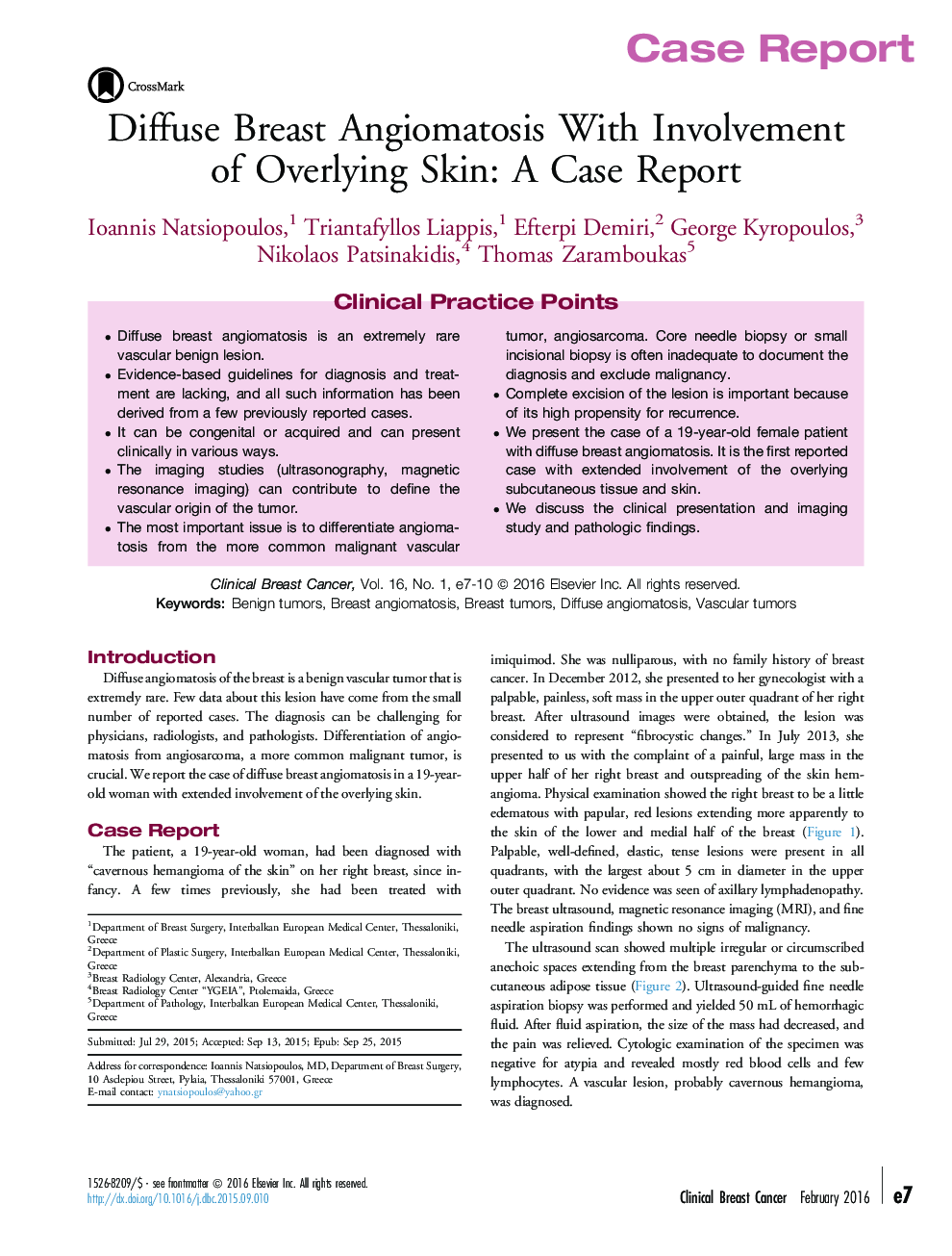 Diffuse Breast Angiomatosis With Involvement ofÂ Overlying Skin: A Case Report