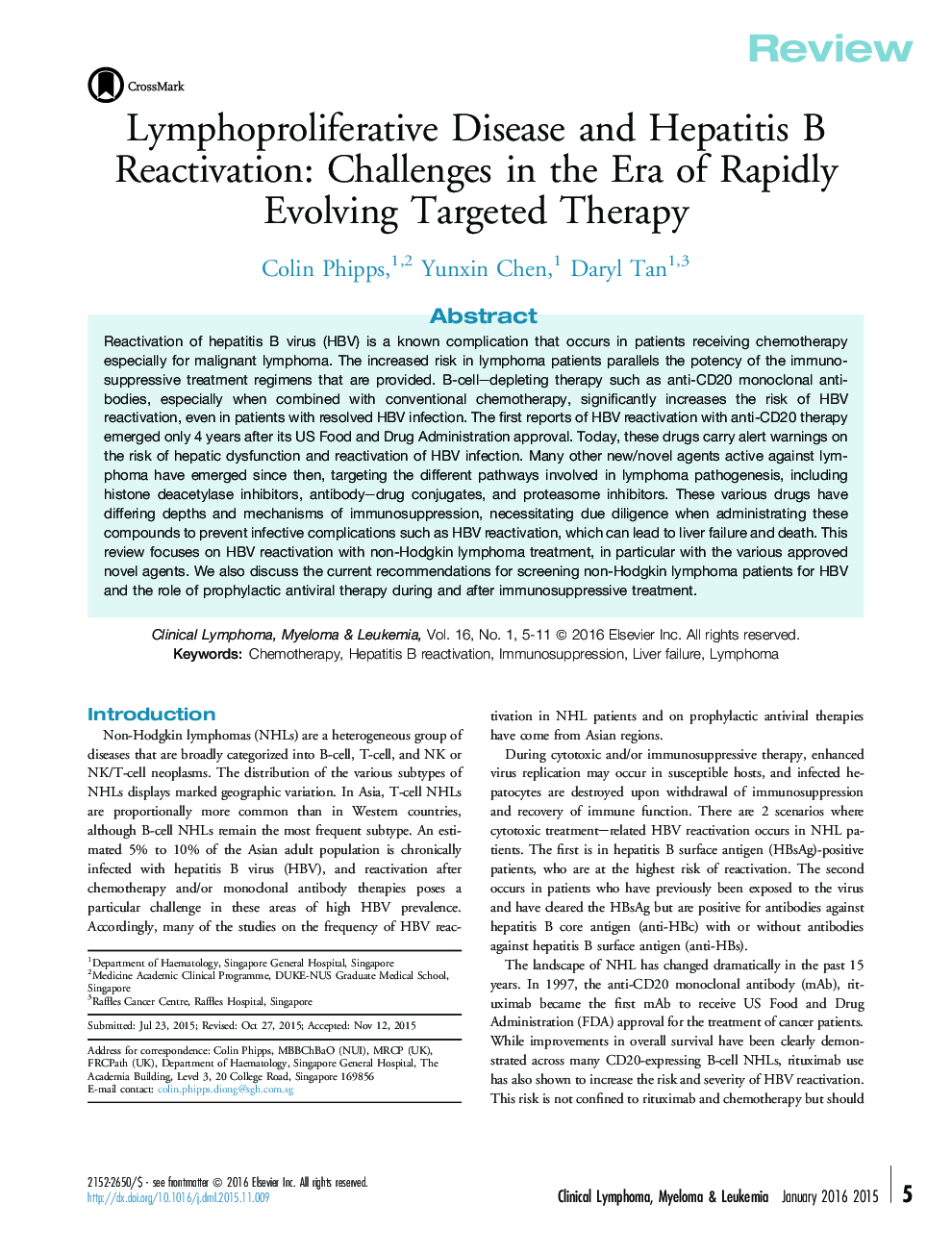 Lymphoproliferative Disease and Hepatitis B Reactivation: Challenges in the Era of Rapidly Evolving Targeted Therapy