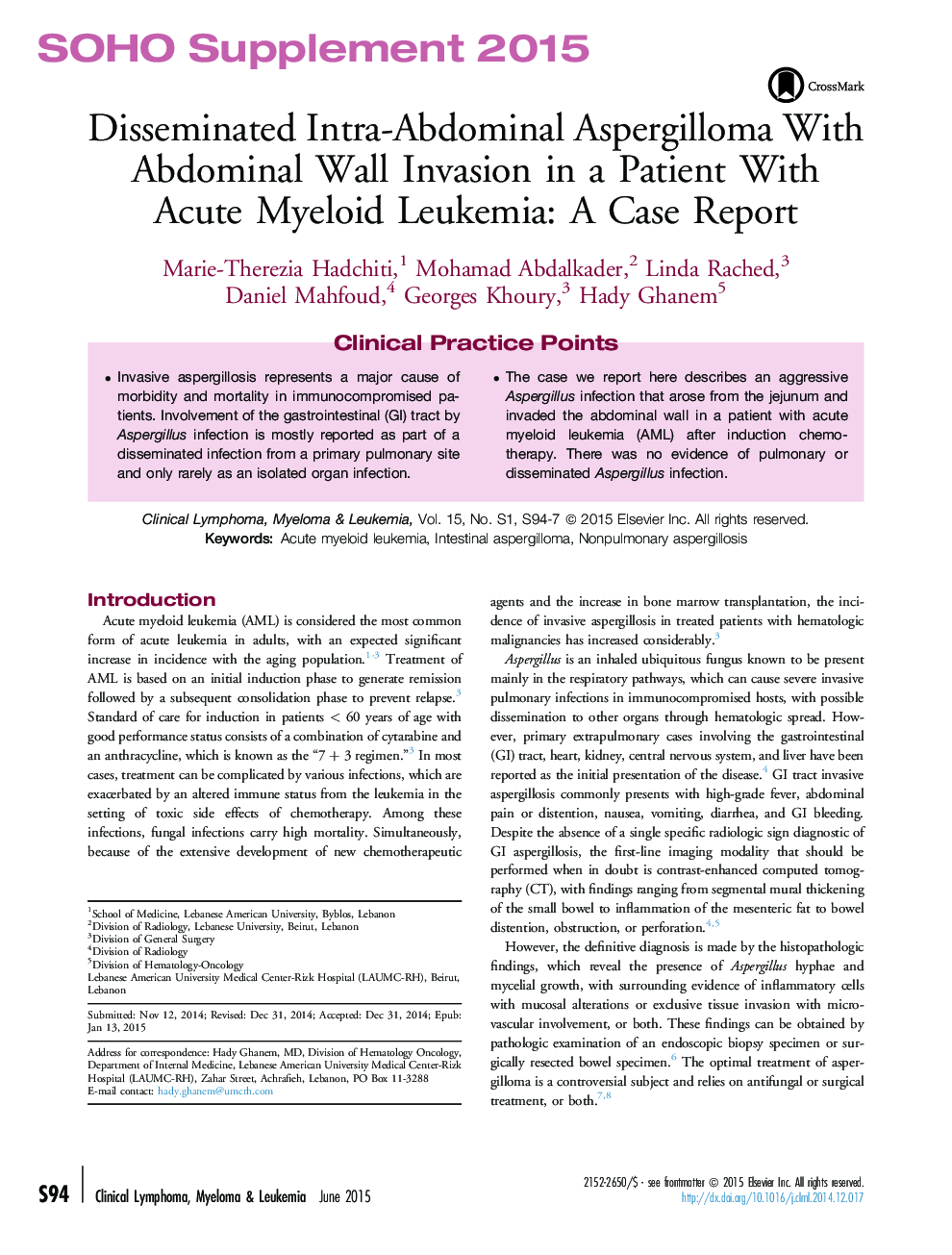 Disseminated Intra-Abdominal Aspergilloma With Abdominal Wall Invasion in a Patient With Acute Myeloid Leukemia: A Case Report