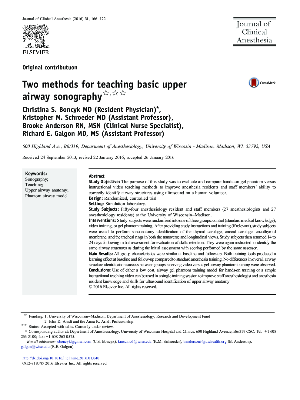 Two methods for teaching basic upper airway sonography