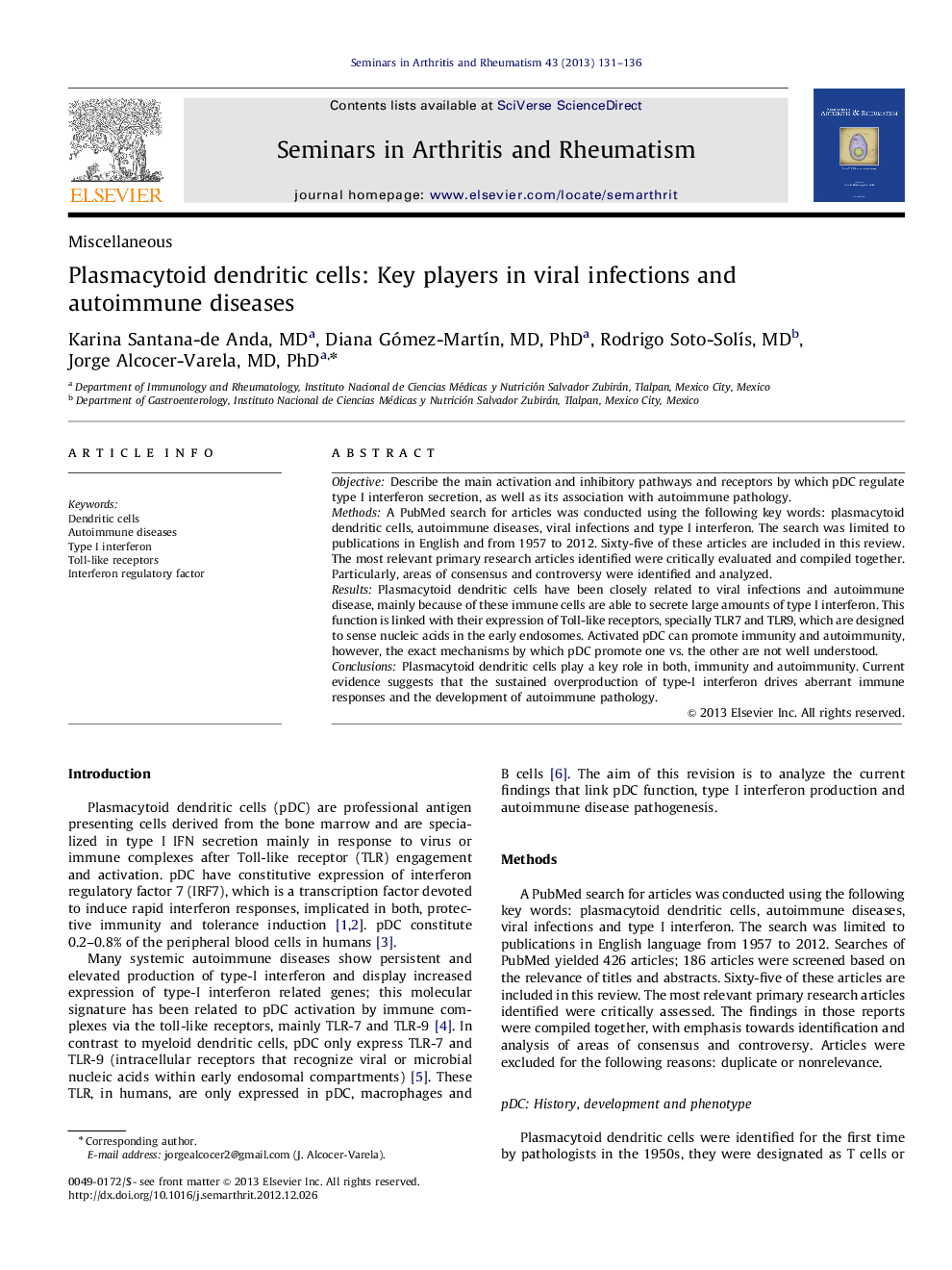 Plasmacytoid dendritic cells: Key players in viral infections and autoimmune diseases