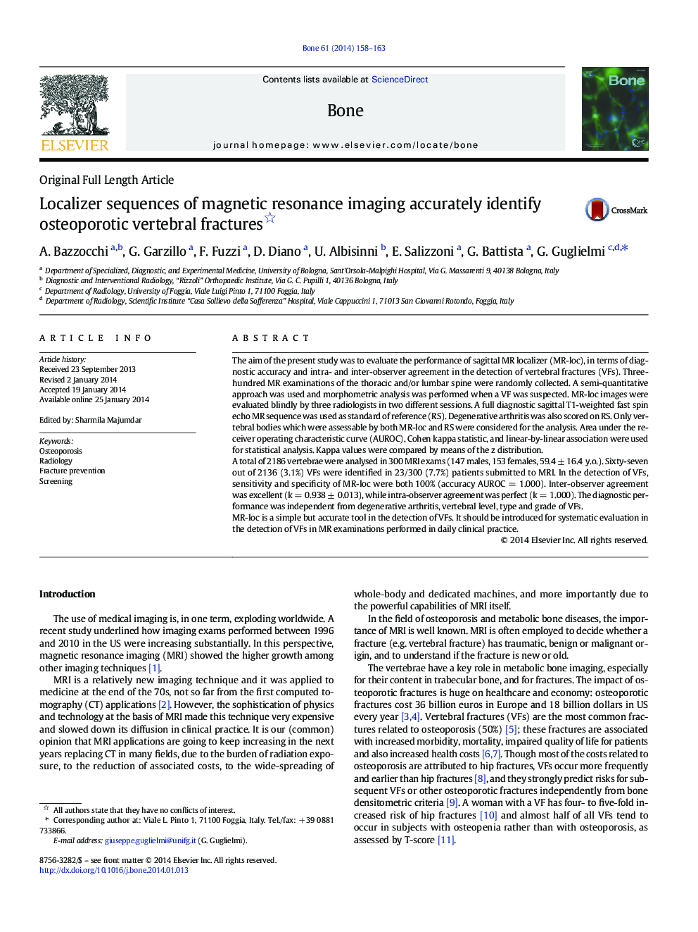 Localizer sequences of magnetic resonance imaging accurately identify osteoporotic vertebral fractures