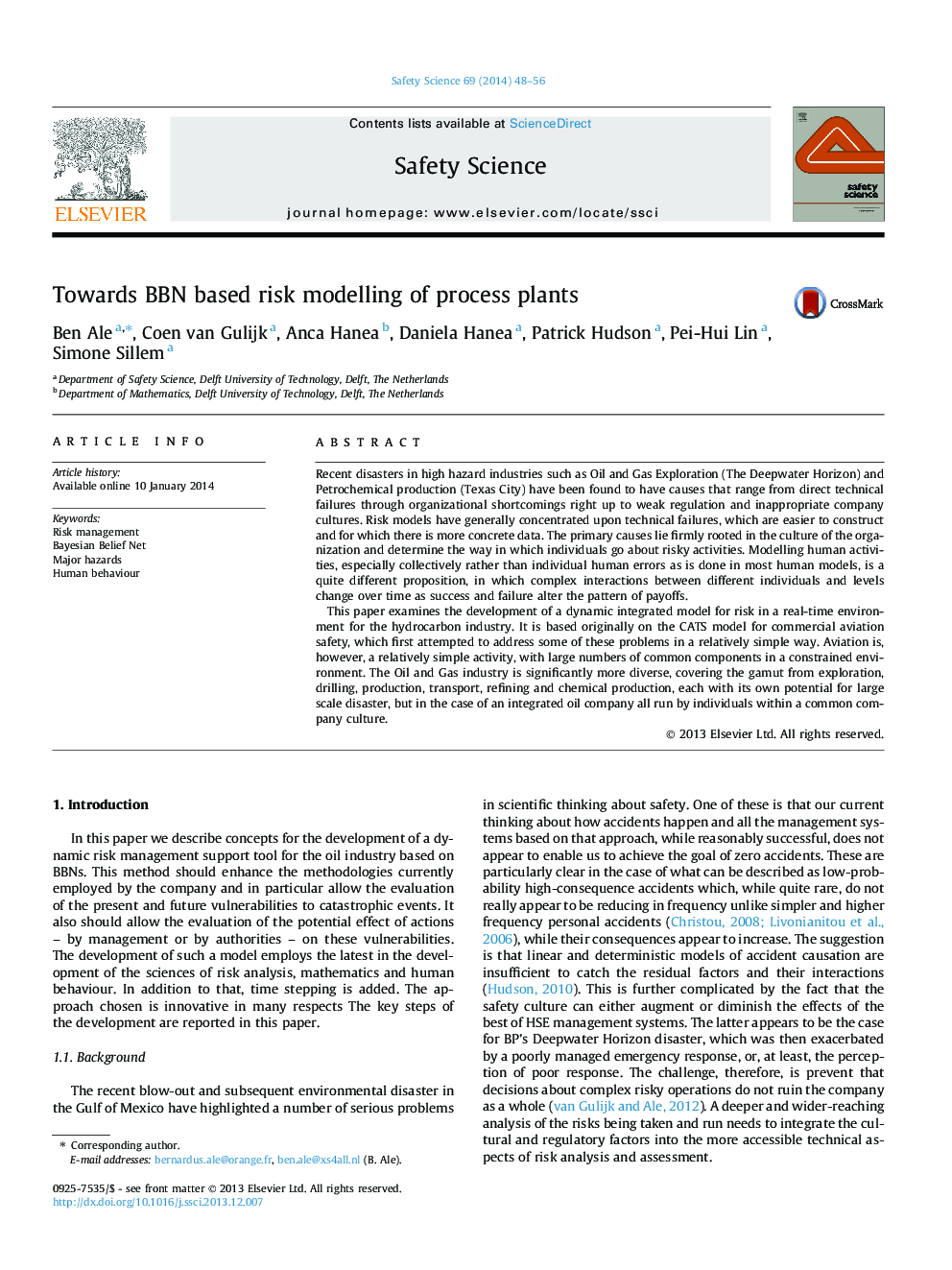 Towards BBN based risk modelling of process plants