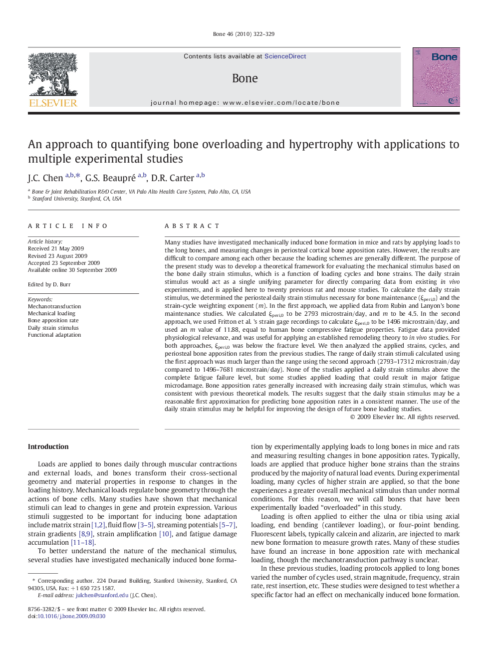 An approach to quantifying bone overloading and hypertrophy with applications to multiple experimental studies