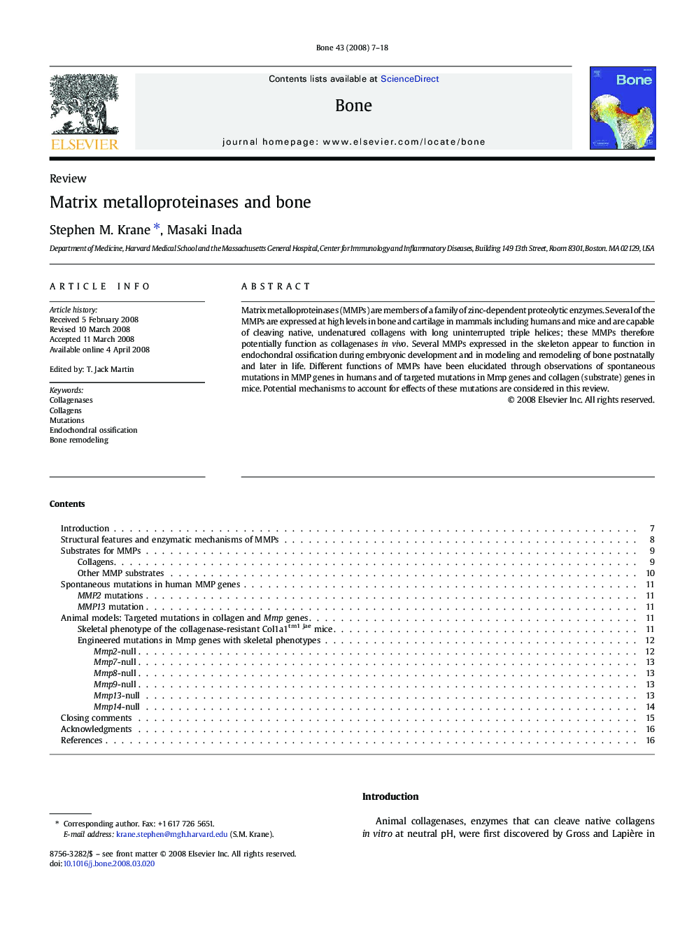 Matrix metalloproteinases and bone