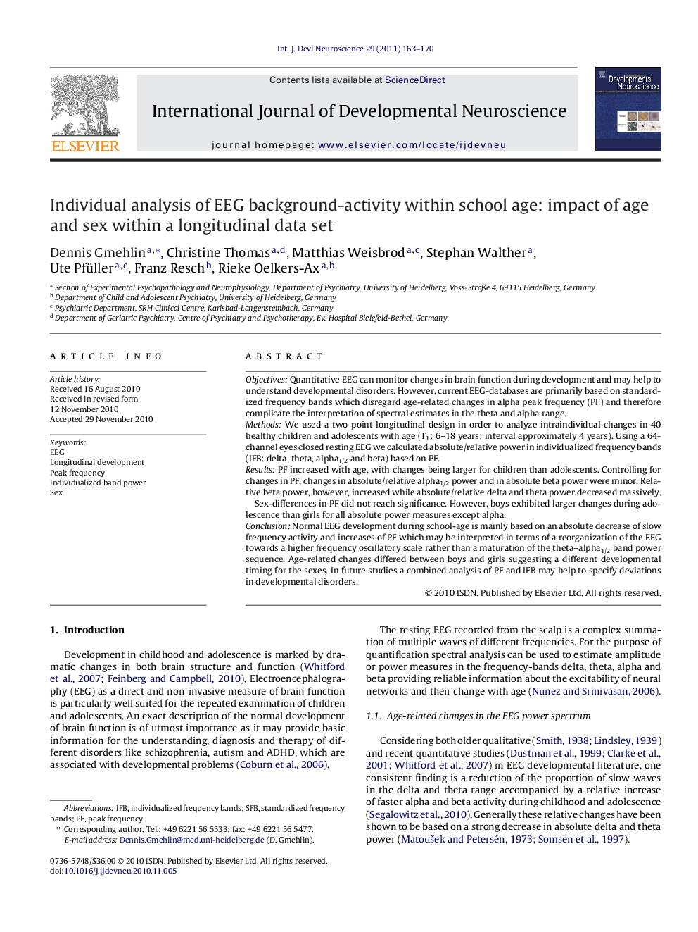 Individual analysis of EEG background-activity within school age: impact of age and sex within a longitudinal data set