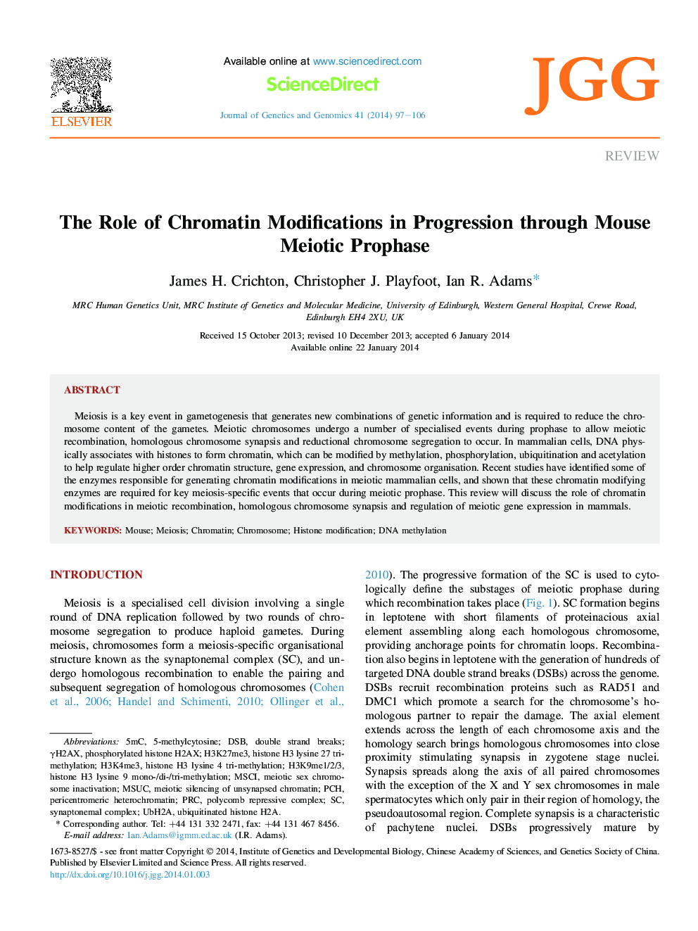 نقش تغییرات کروماتین در پیشرفت از طریق پروتئین مایوتیک ماوس 