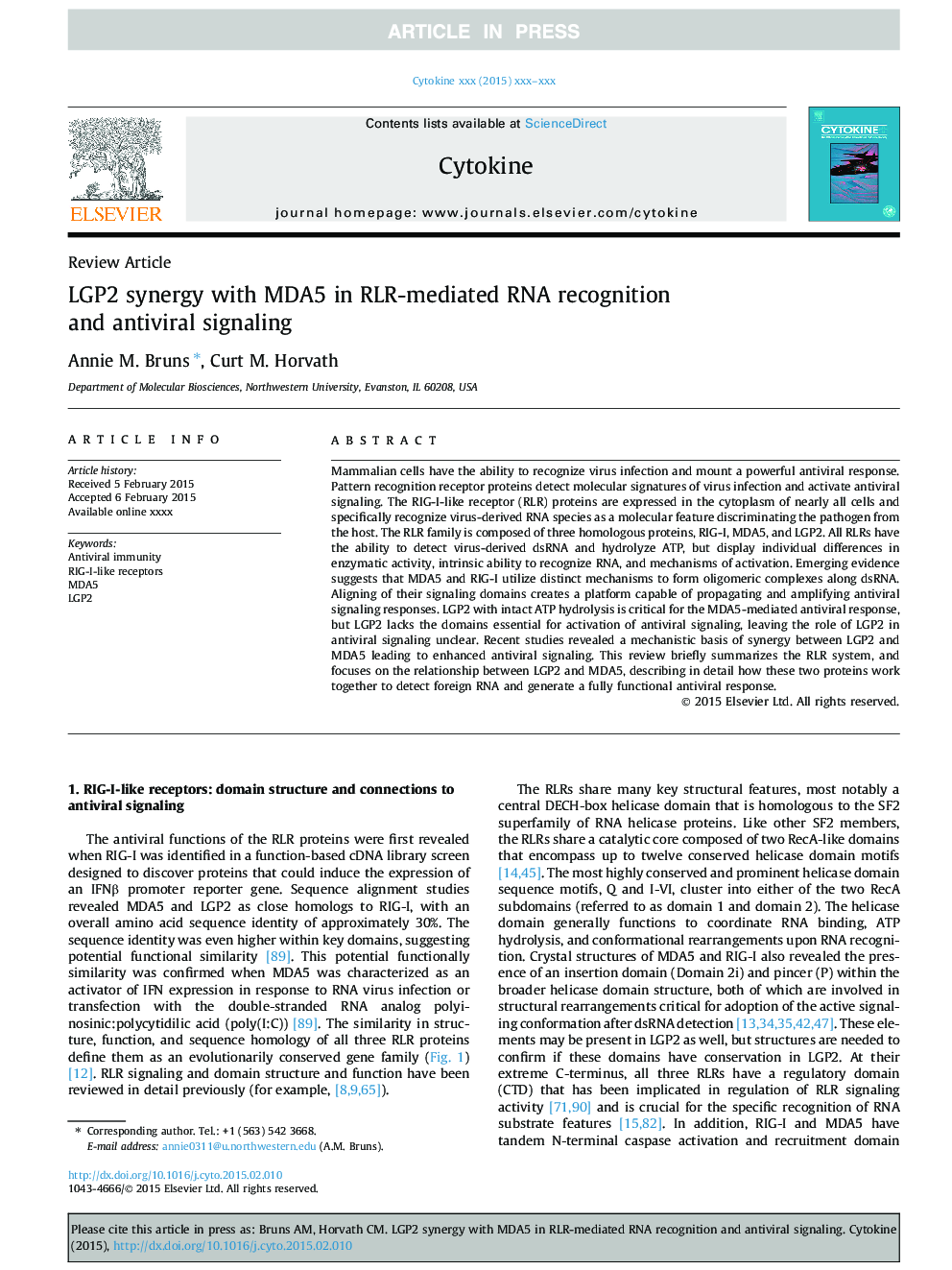 LGP2 synergy with MDA5 in RLR-mediated RNA recognition and antiviral signaling