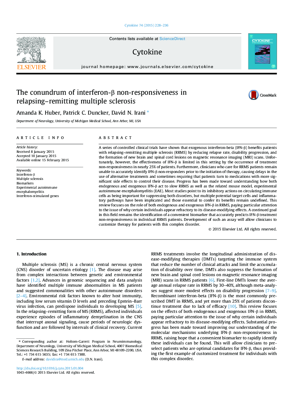 The conundrum of interferon-Î² non-responsiveness in relapsing-remitting multiple sclerosis