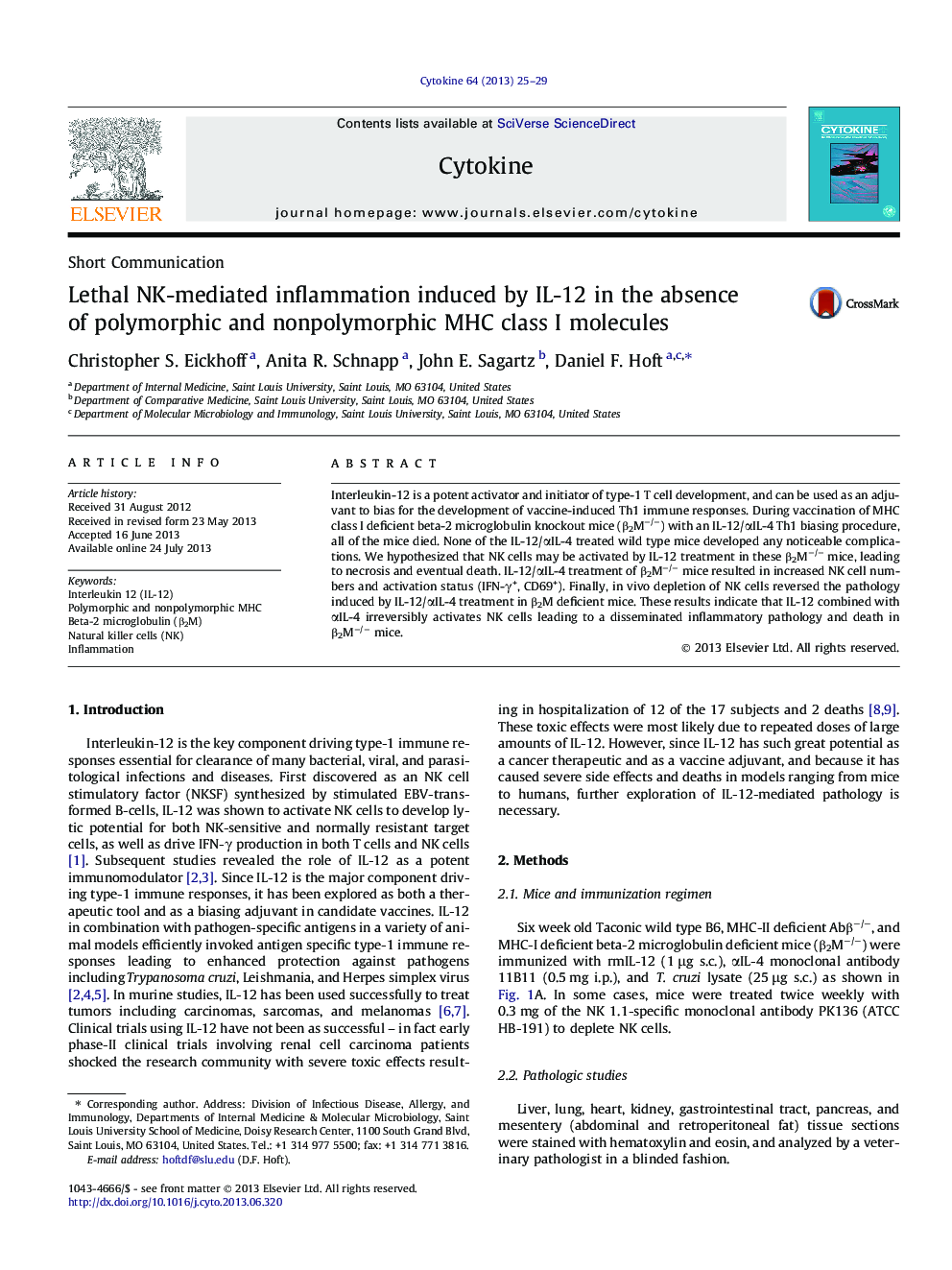 Lethal NK-mediated inflammation induced by IL-12 in the absence of polymorphic and nonpolymorphic MHC class I molecules