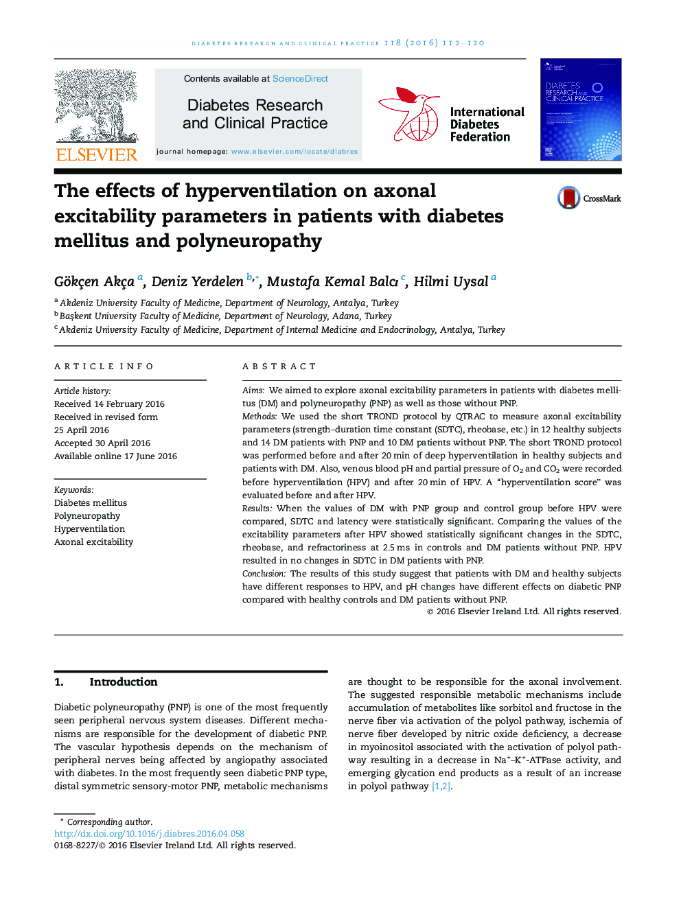 اثرات هیپنرنتالیال بر پارامترهای تحرک پذیری آکسون در بیماران مبتلا به دیابت و پلی ¬ یوپاتی 