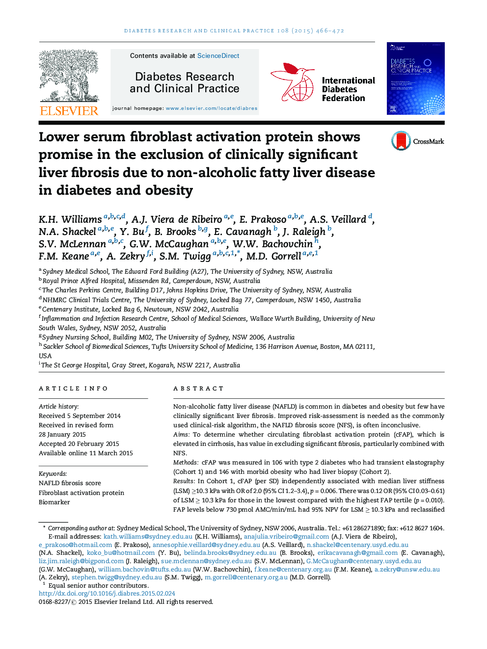 Lower serum fibroblast activation protein shows promise in the exclusion of clinically significant liver fibrosis due to non-alcoholic fatty liver disease in diabetes and obesity
