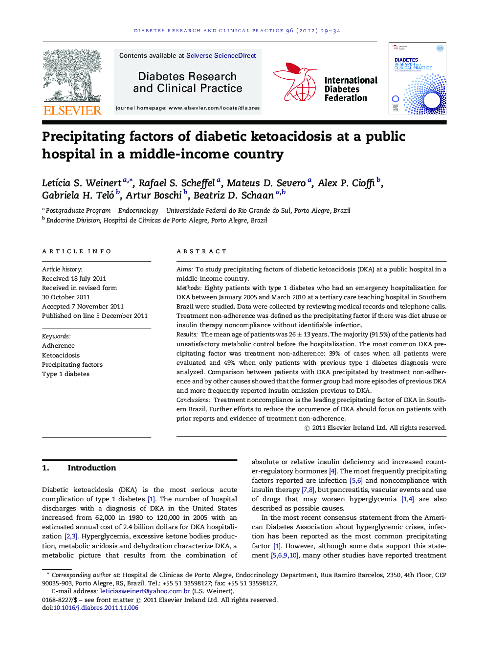Precipitating factors of diabetic ketoacidosis at a public hospital in a middle-income country