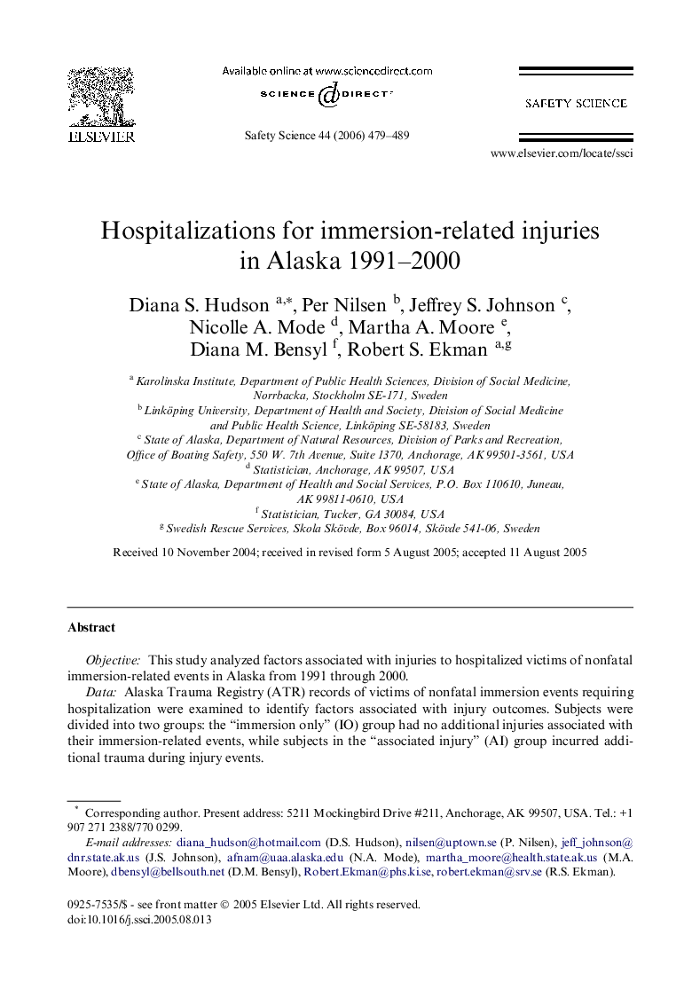 Hospitalizations for immersion-related injuries in Alaska 1991–2000