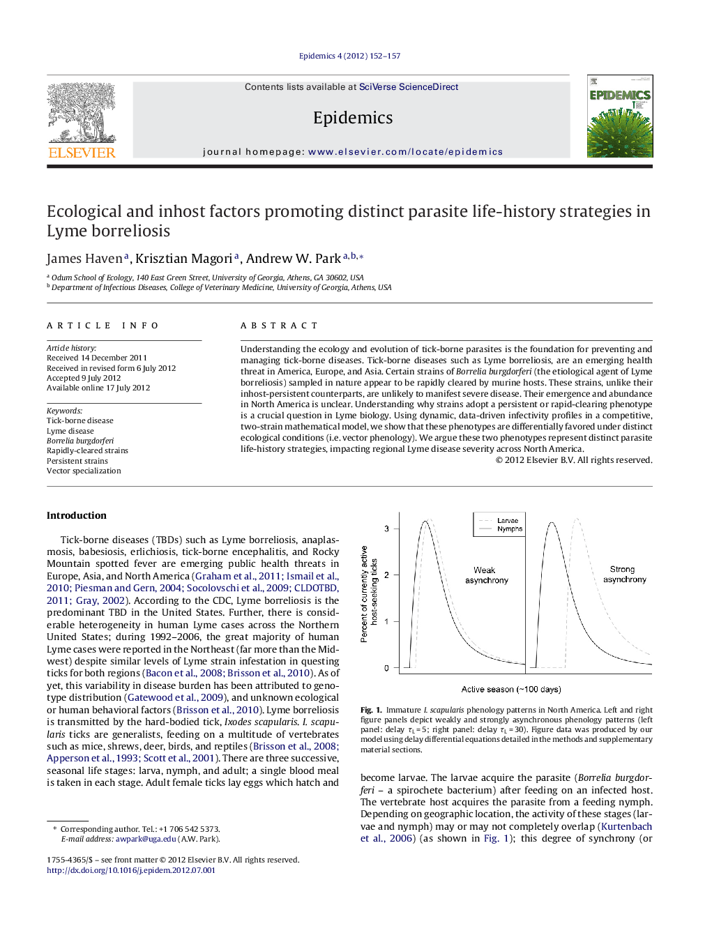 Ecological and inhost factors promoting distinct parasite life-history strategies in Lyme borreliosis