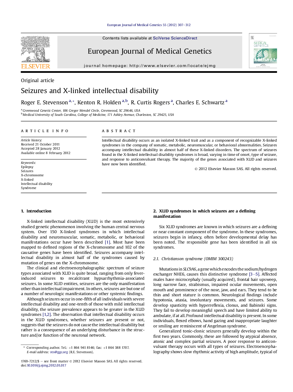 Seizures and X-linked intellectual disability