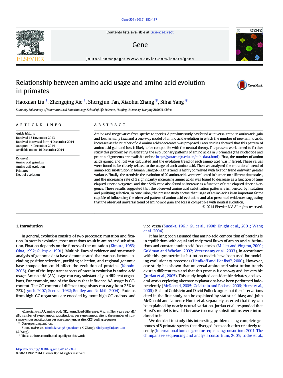 ارتباط بین استفاده از آمینو اسید و تکاملی اسید آمینه در اولات 