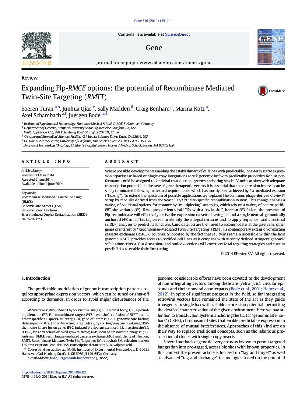 Expanding Flp-RMCE options: the potential of Recombinase Mediated Twin-Site Targeting (RMTT)