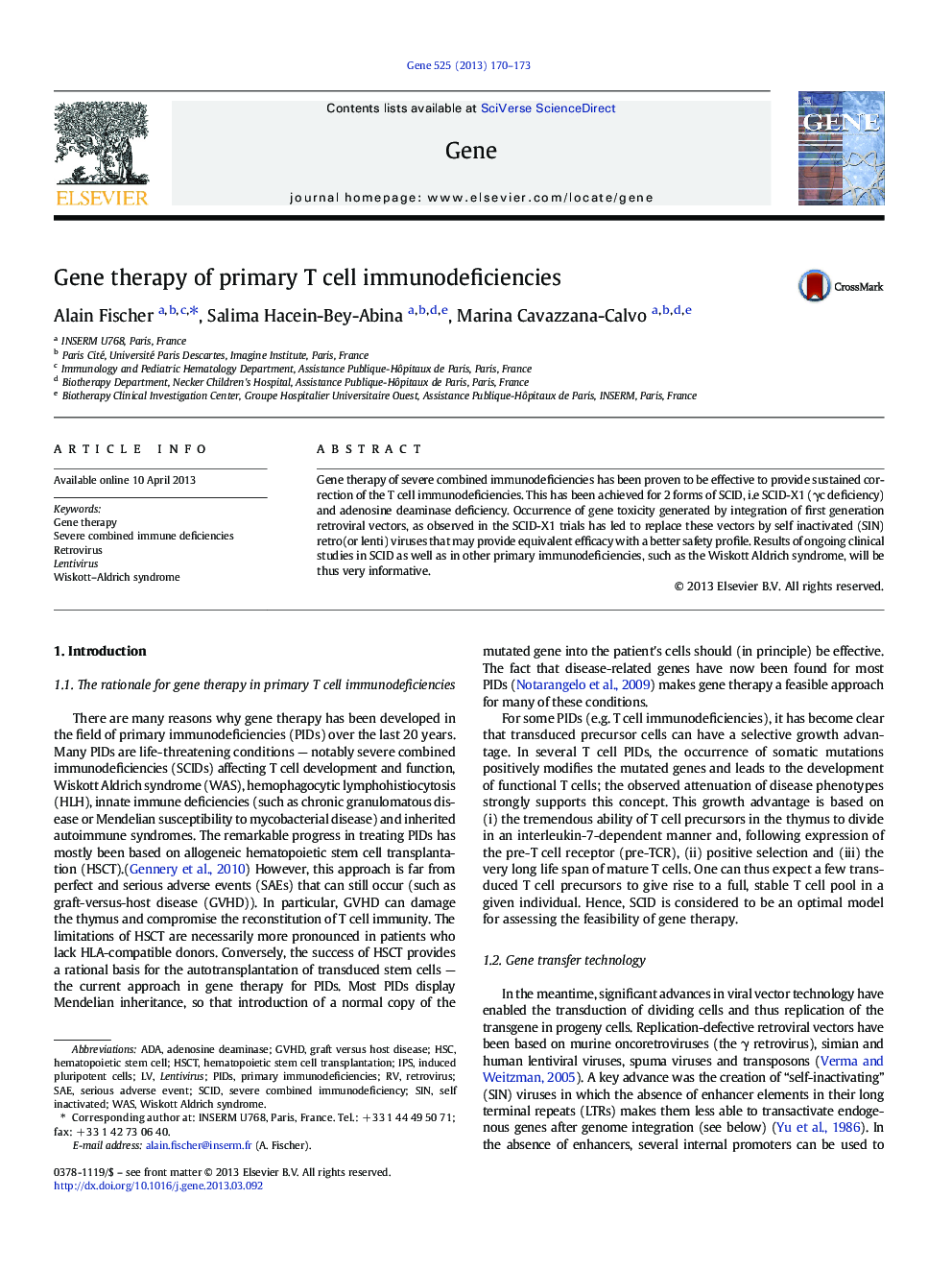 Gene therapy of primary T cell immunodeficiencies