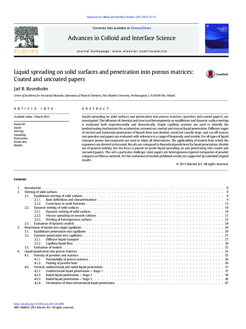 Liquid spreading on solid surfaces and penetration into porous matrices: Coated and uncoated papers