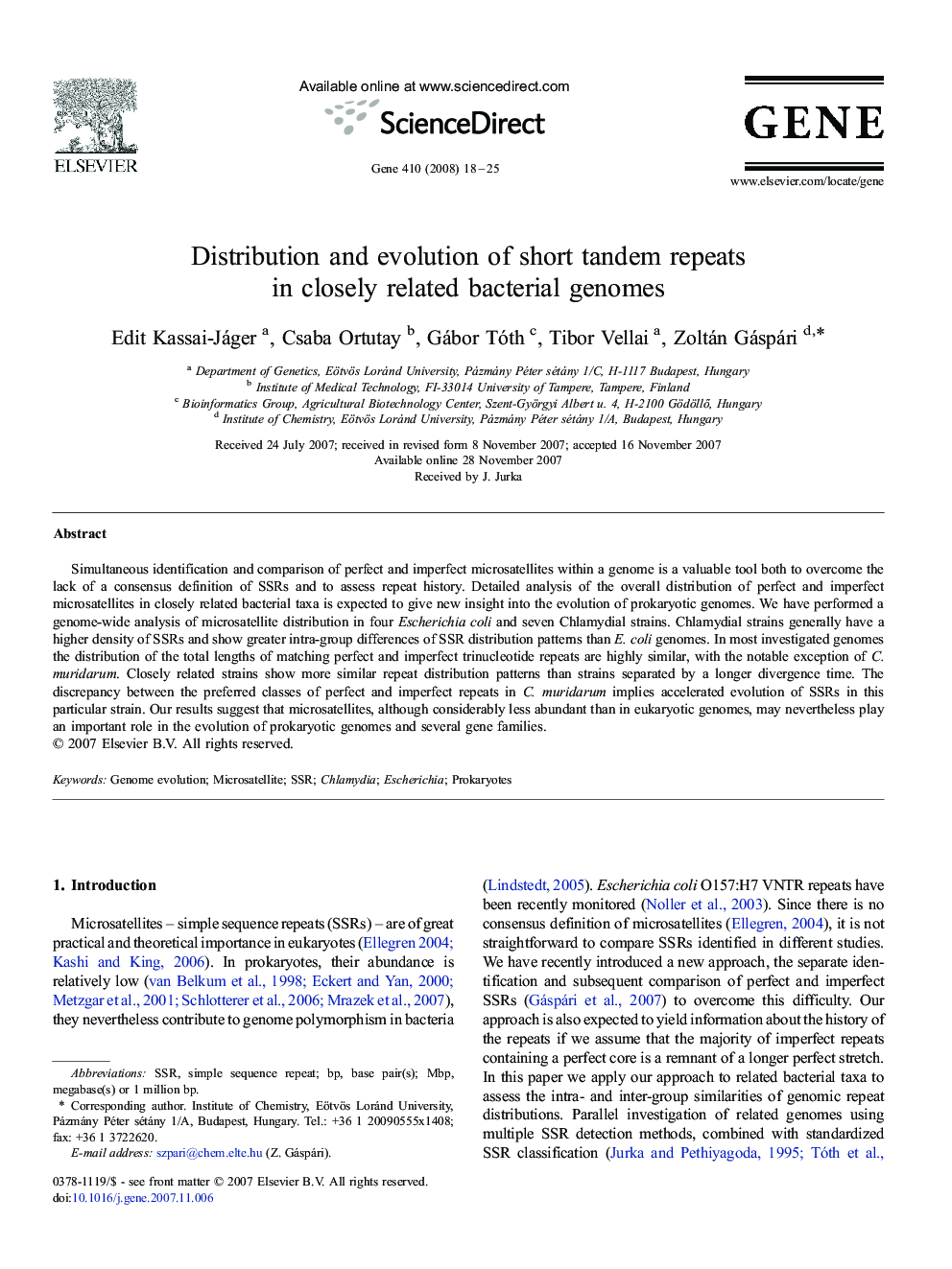 Distribution and evolution of short tandem repeats in closely related bacterial genomes