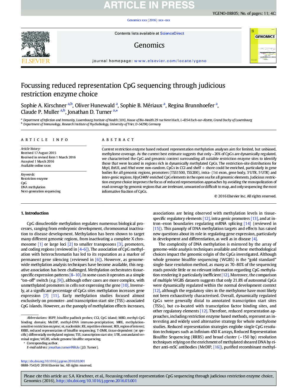 Focussing reduced representation CpG sequencing through judicious restriction enzyme choice