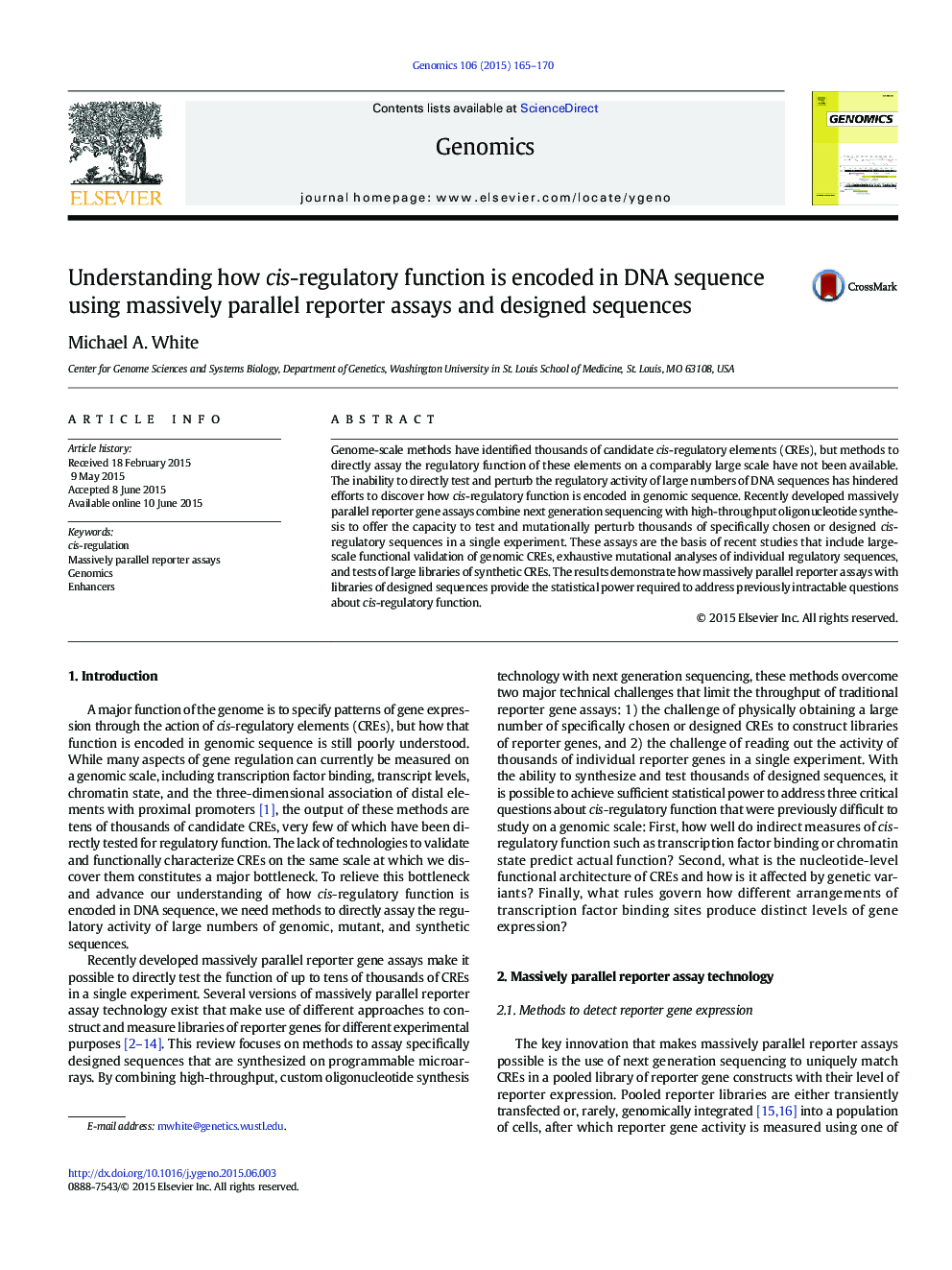 Understanding how cis-regulatory function is encoded in DNA sequence using massively parallel reporter assays and designed sequences