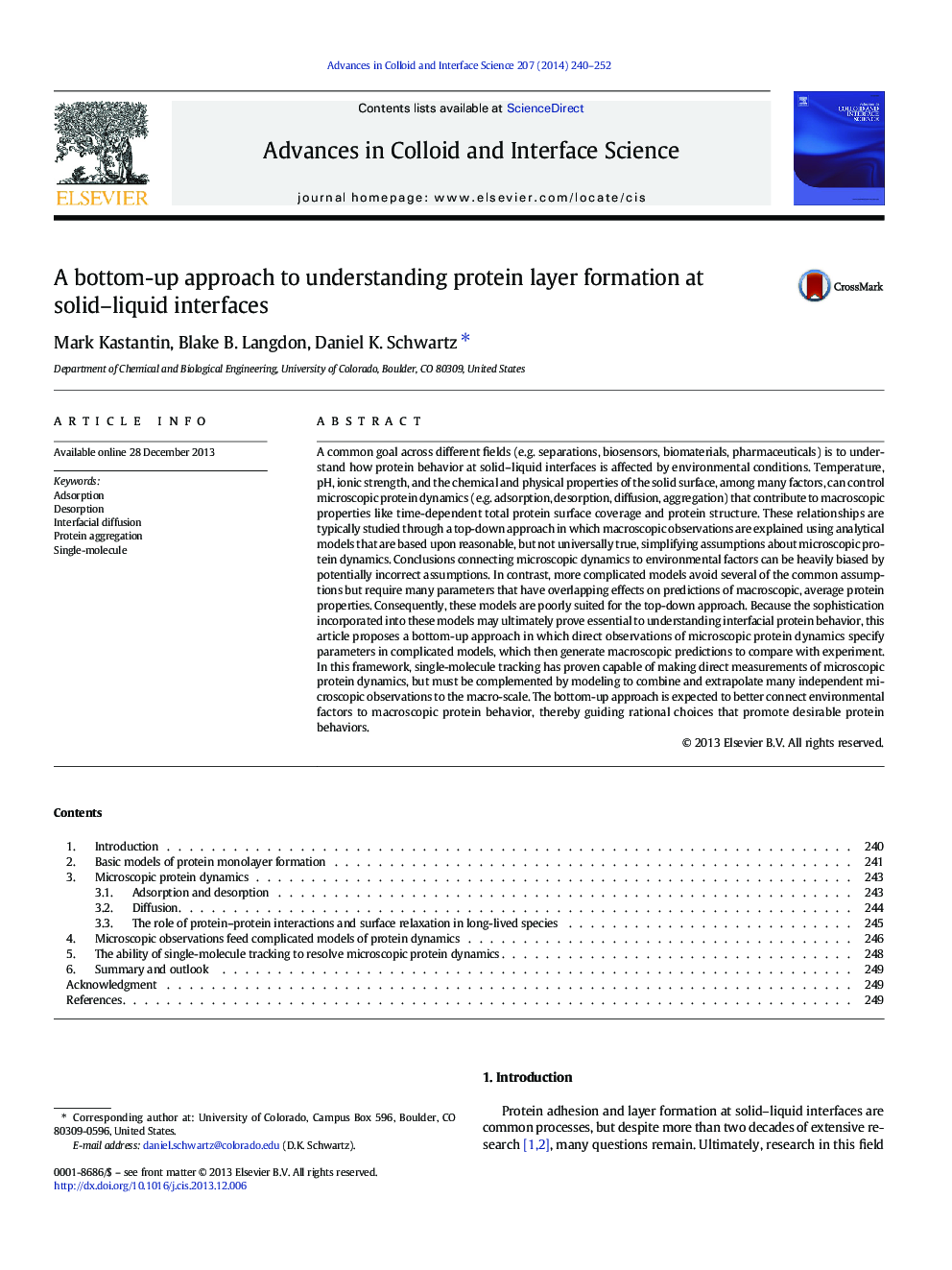 A bottom-up approach to understanding protein layer formation at solid–liquid interfaces