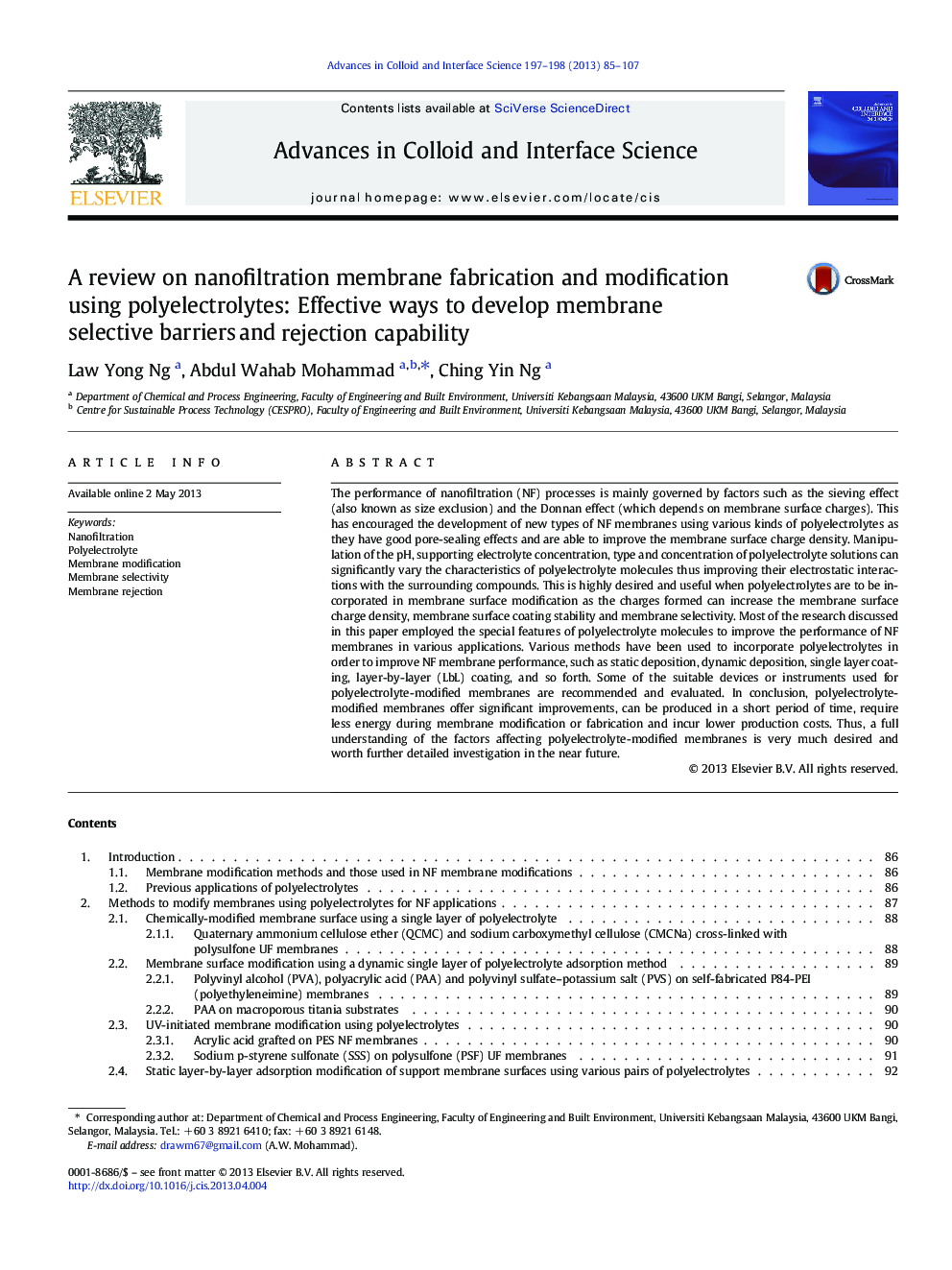 A review on nanofiltration membrane fabrication and modification using polyelectrolytes: Effective ways to develop membrane selective barriers and rejection capability