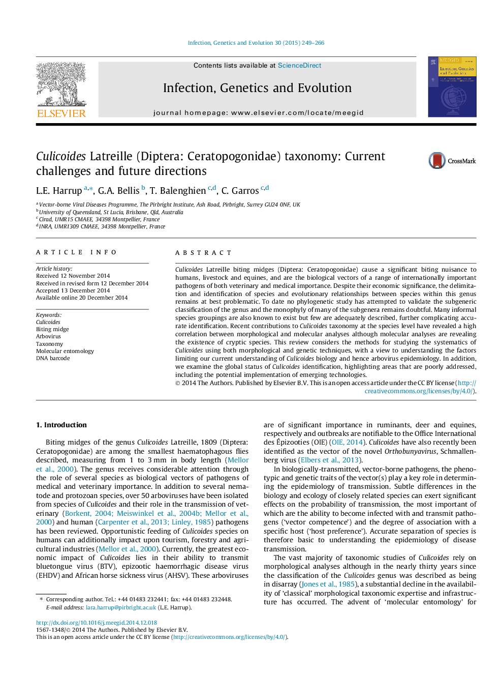 Culicoides Latreille (Diptera: Ceratopogonidae) taxonomy: Current challenges and future directions