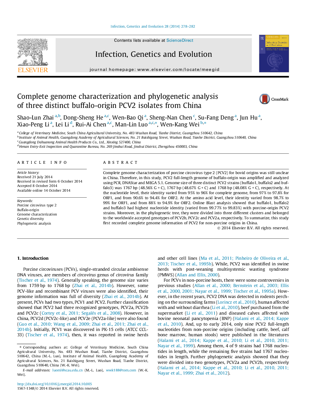 Complete genome characterization and phylogenetic analysis of three distinct buffalo-origin PCV2 isolates from China