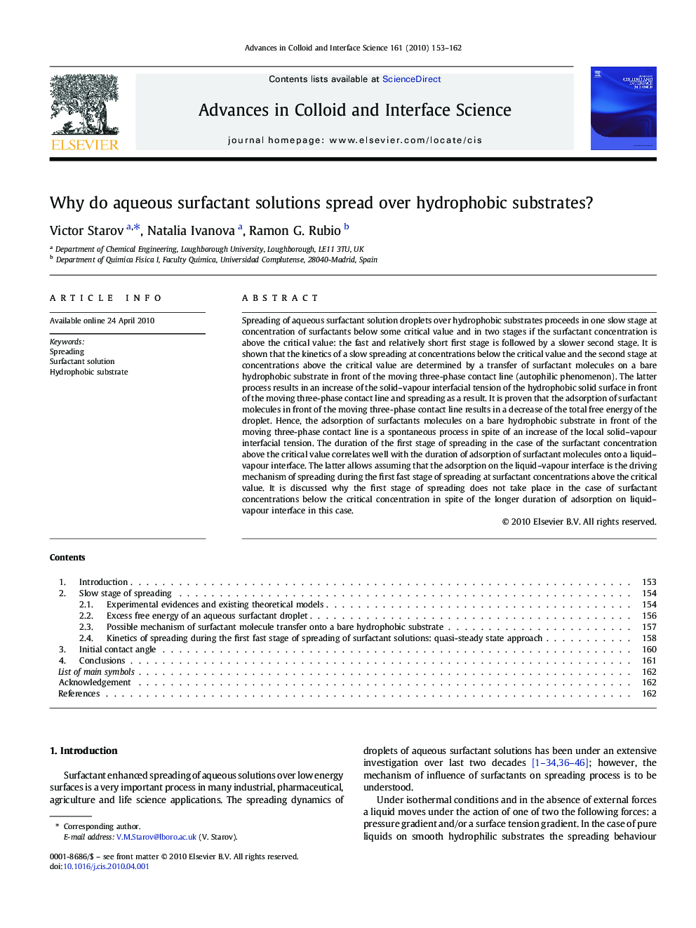 Why do aqueous surfactant solutions spread over hydrophobic substrates?