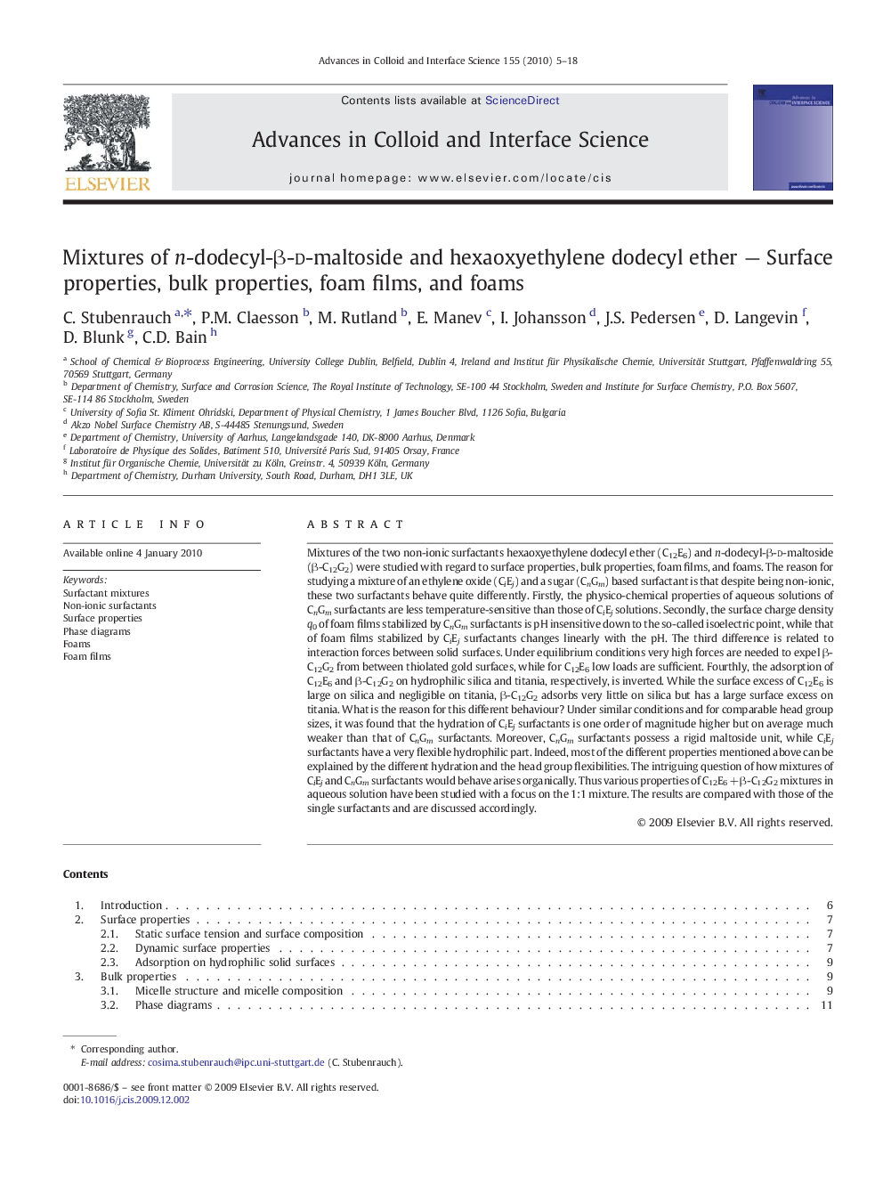 Mixtures of n-dodecyl-β-d-maltoside and hexaoxyethylene dodecyl ether — Surface properties, bulk properties, foam films, and foams