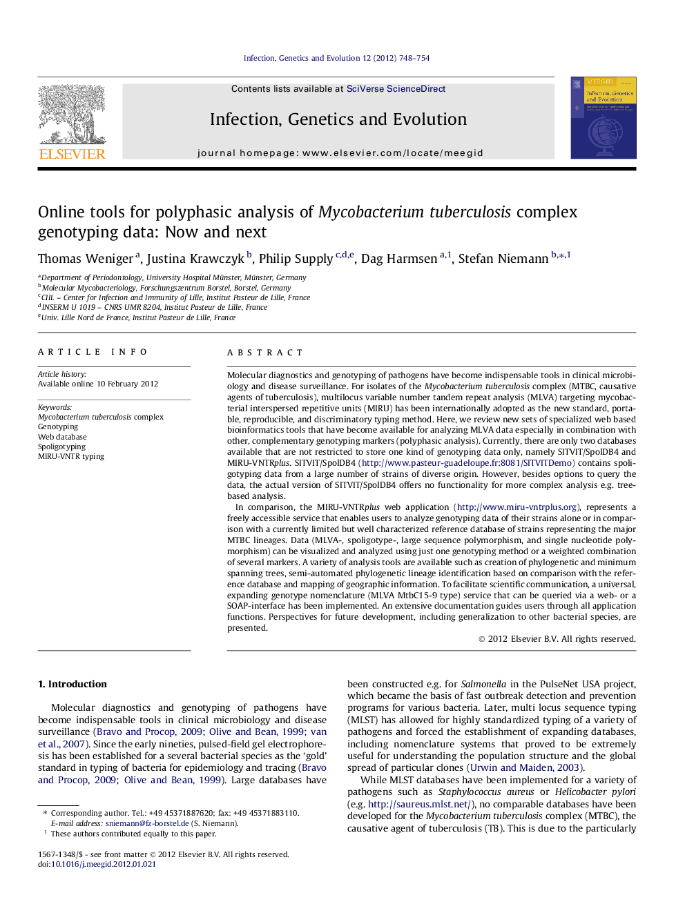 Online tools for polyphasic analysis of Mycobacterium tuberculosis complex genotyping data: Now and next