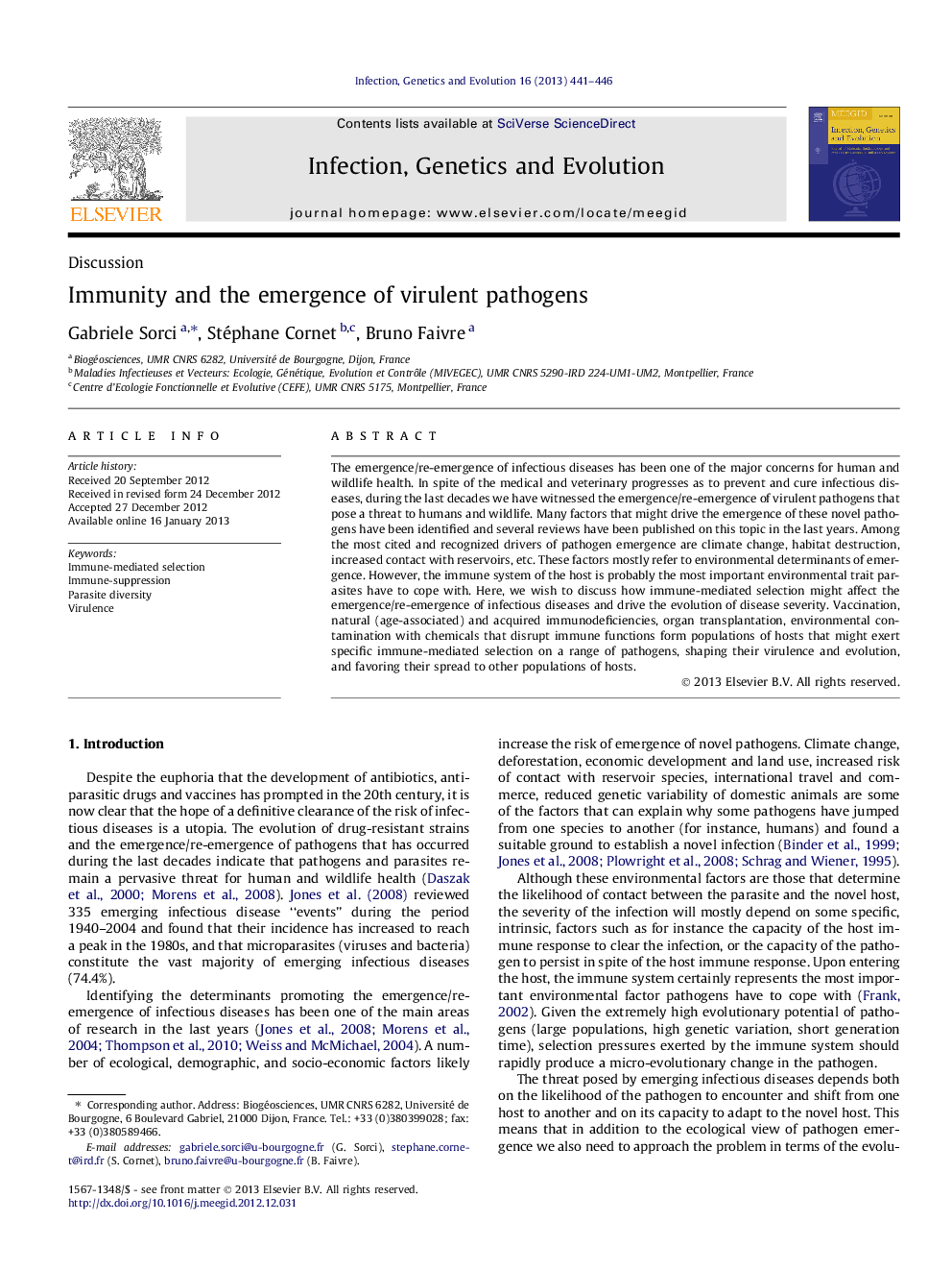 Immunity and the emergence of virulent pathogens