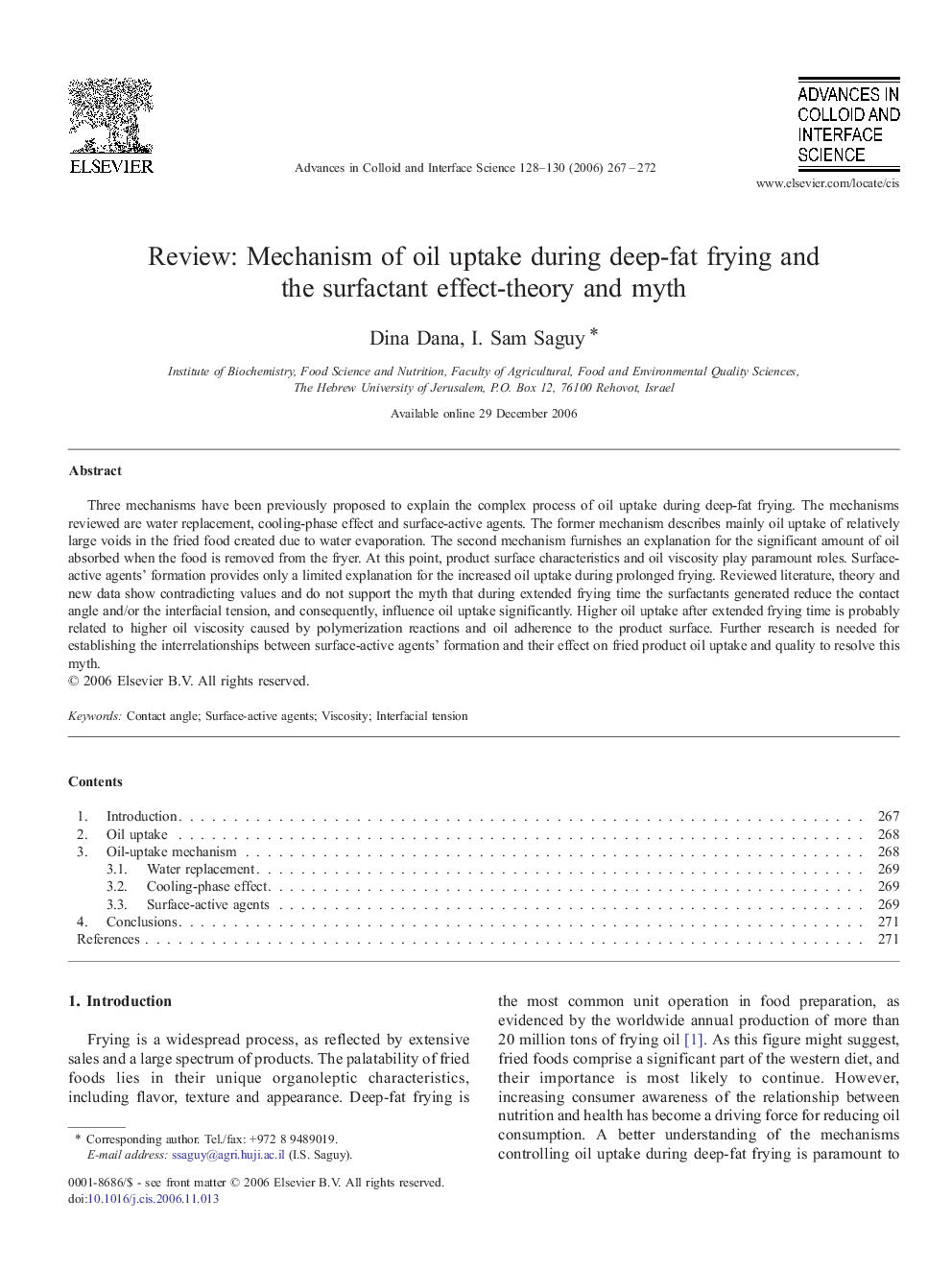 Review: Mechanism of oil uptake during deep-fat frying and the surfactant effect-theory and myth