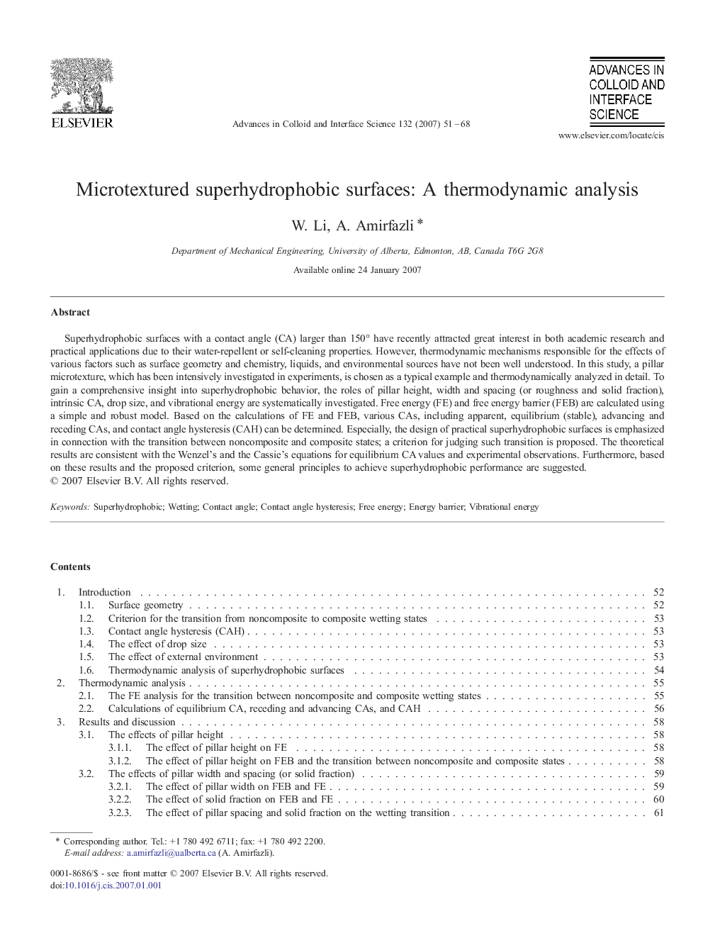 Microtextured superhydrophobic surfaces: A thermodynamic analysis