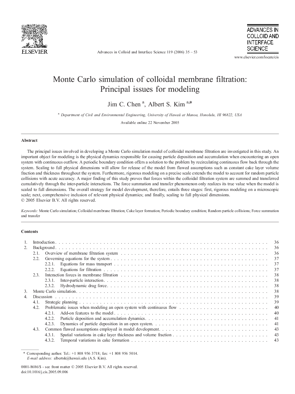 Monte Carlo simulation of colloidal membrane filtration: Principal issues for modeling