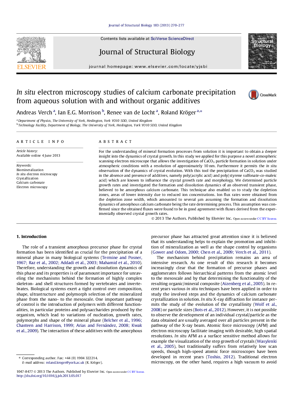 In situ electron microscopy studies of calcium carbonate precipitation from aqueous solution with and without organic additives